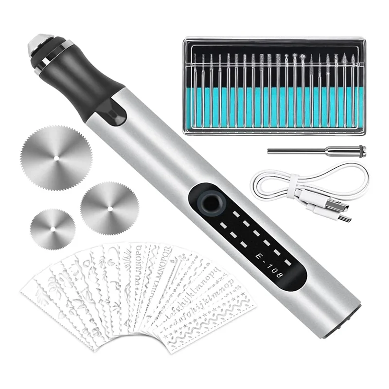 

Engraving Pen,Electric Engraving Tool Kit for DIY Art Carving Jewelry Glass Wood Stone Metal Plastic Drilling Lettering