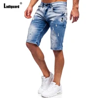 ladiguard plus size men sexy model denim shorts mens latest casual short jeans 2022 european style fashion ripped half pants