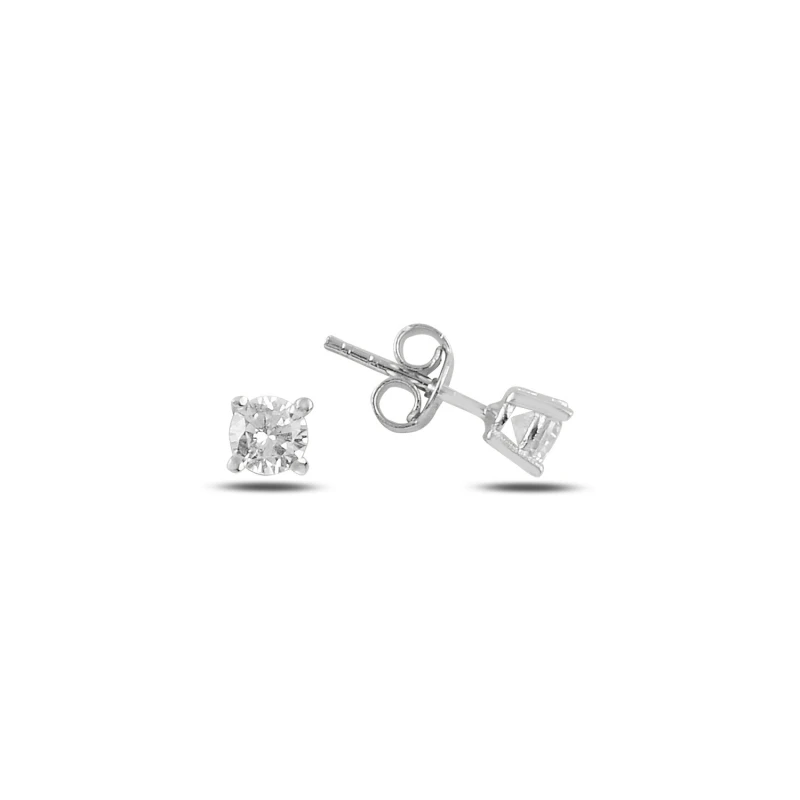 

Silver 925 Sterling 4mm Zircon Engagement Earrings