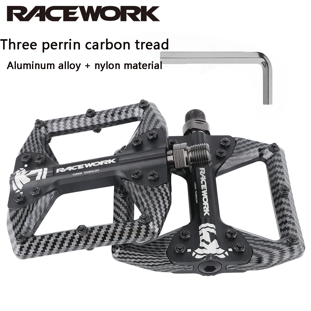 Велосипедная педаль RACEWORK из углеродного волокна ультралегкие Нескользящие