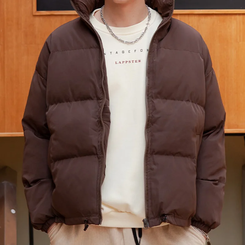 

LAPPSTER Men Harajuku Warm Bubble Coat Winter Jacket 2023 Streetwear Solid Black Parkas Man Korean Fashion Puffer Jackets Coats