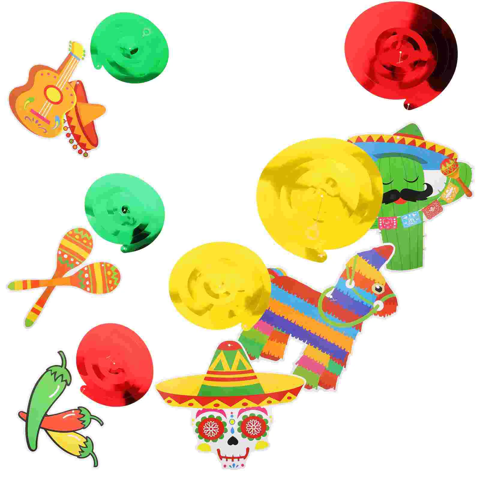 

18 Pcs Party Ornament Fiesta Themed Swirl Decorations Fiesta Supply Decor Supplies Swirls Props Decorations Paper