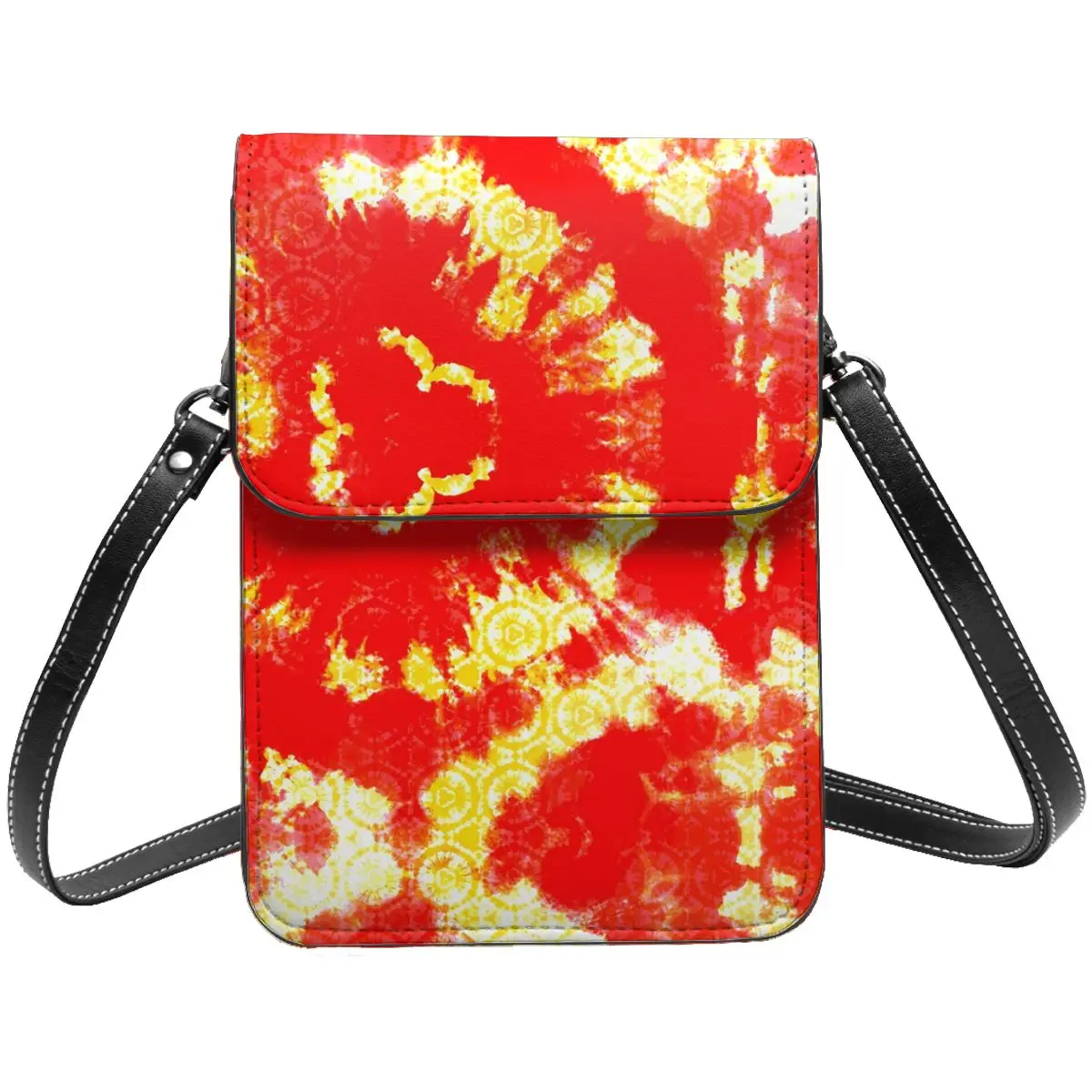 

Tie Dye Dreams Shoulder Bag Red And Yellow Bulk Retro Mobile Phone Bag Leather Work Student Bags