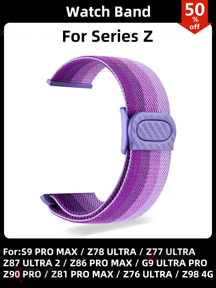 Ремешок нейлоновый для Z81 PRO MAX спортивные Смарт-часы с пружинной петлей Z98 4G Z76 Z87 Z77