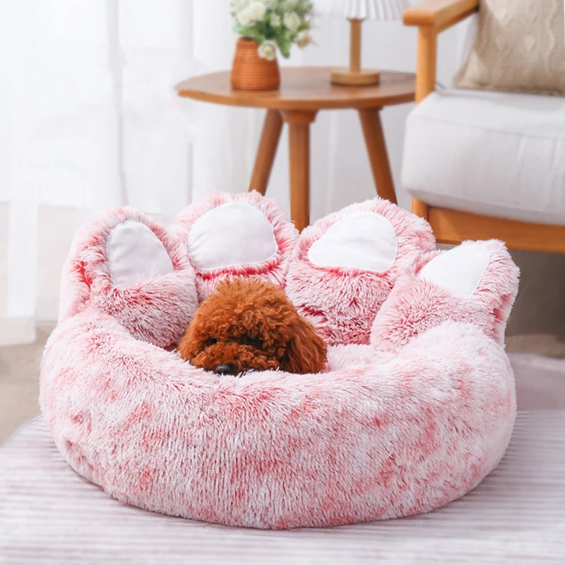 

Warm Cat Large Long Dogs House Warm For Soft Thickened Cushion Mat Bed Shape Washable Fluffy Paw Sofa Dogs Dog Cat Plush Bear