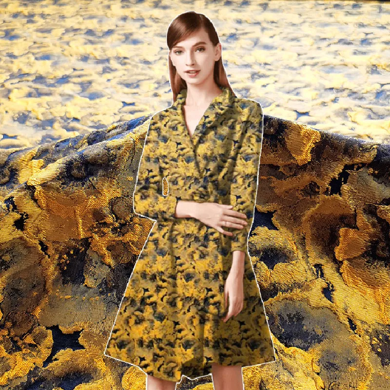 

French romantic three-dimensional jacquard garment fabric dress windbreaker suit dark pattern brocade fashion diy fabric