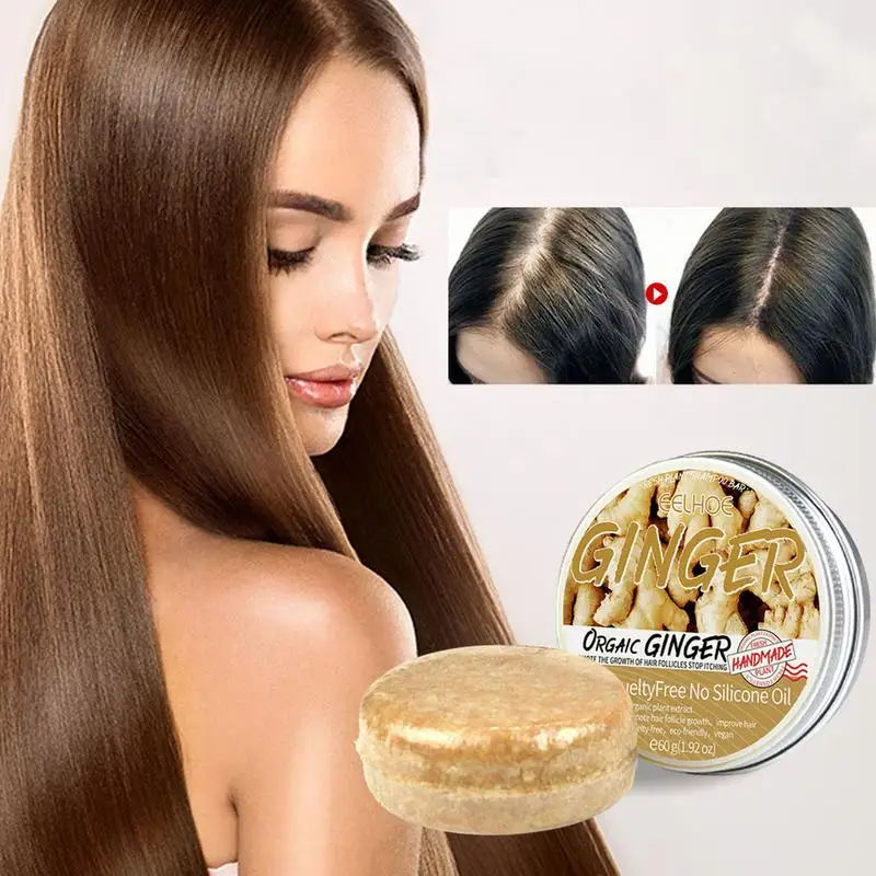 

Органический Твердый шампунь бар для роста волос Густой увлажняющий шампунь бар натуральный органический имбирный Шампунь Бар способствует росту волос