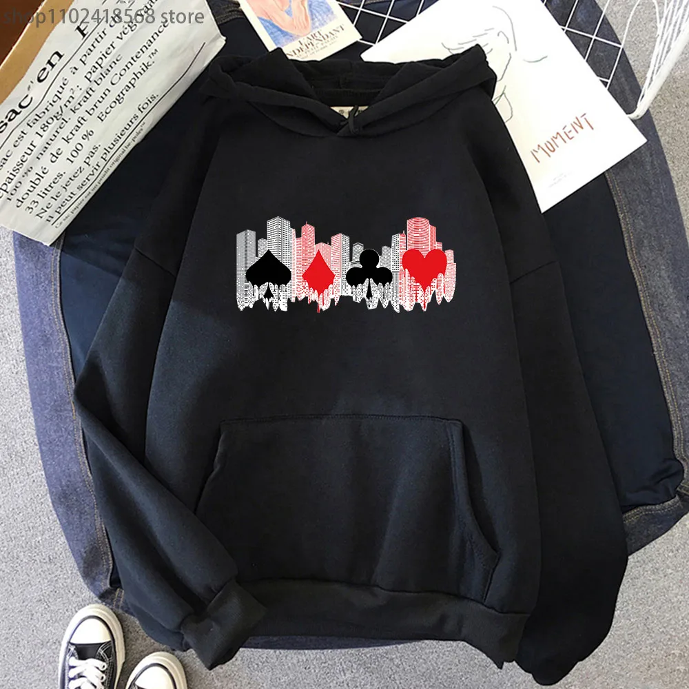 

Alice In Borderland Hoodies Men Buildings and Playing Cards Sweatshirt Harajuku Streetwear Women Top Y2k Sudaderas Men Clothing