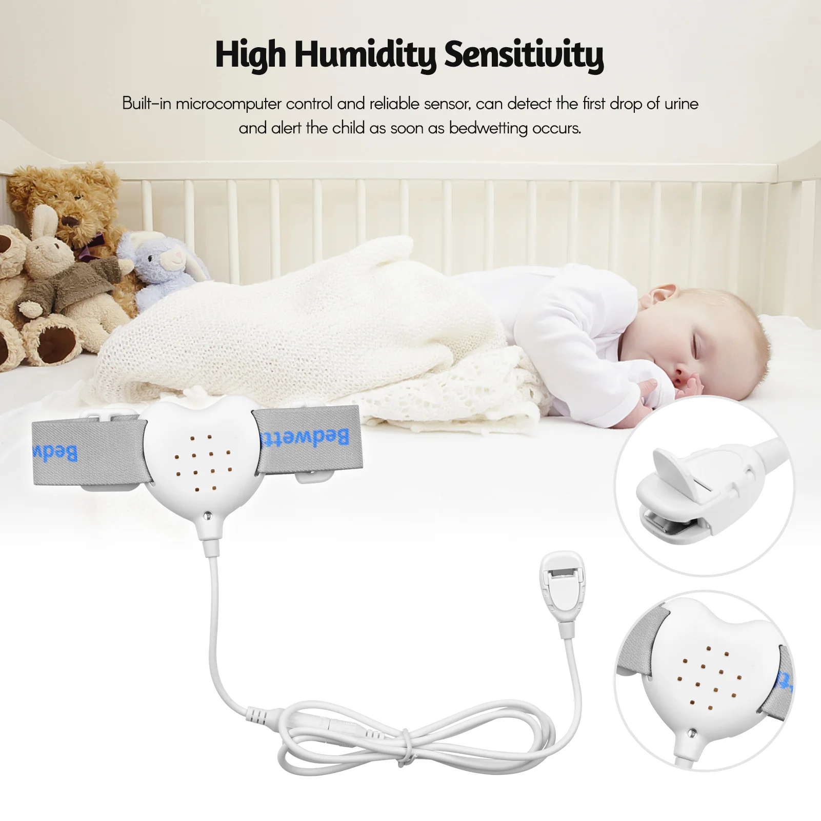 

2pcs/ pack, Rechargeable Moisture Alarm for Bedwetting, Vibration & Sound, Potty Training Alarms for Babies, Older Kids at Night