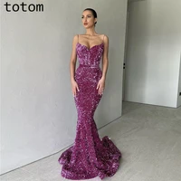 deep purple glowing long evening dress can be customized evening dress style luxury sparkling prom dress for women