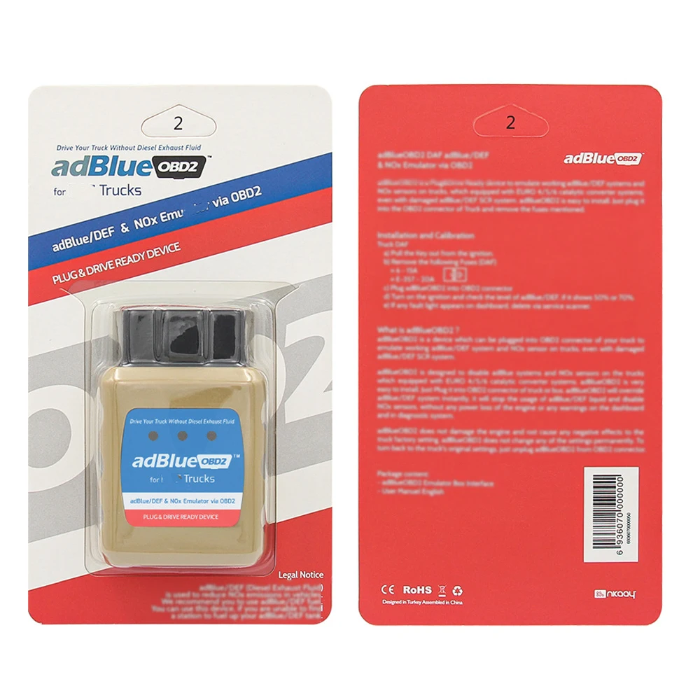 

AdBlue Emulator EURO 4 5 OBD2 OBD NO-X Scan-ner Sensor for 8 Kinds Trucks OBDII Diagnosis Interface Tool for Sca-nia for D-AF