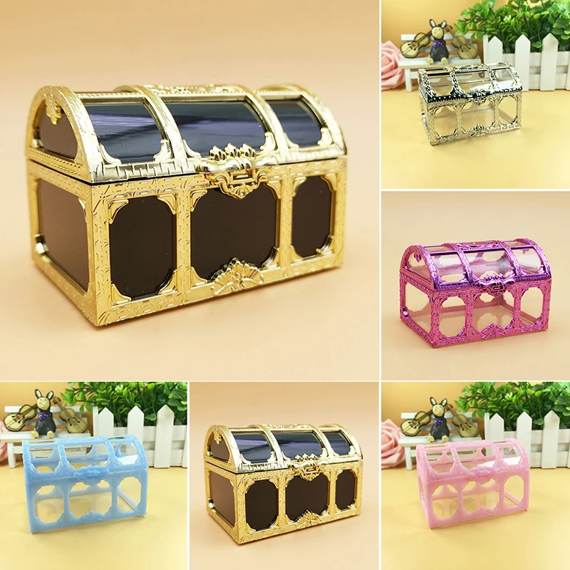 

Vintage Transparent Pirate Treasure Storage Box Candy Trinket for Jewelry