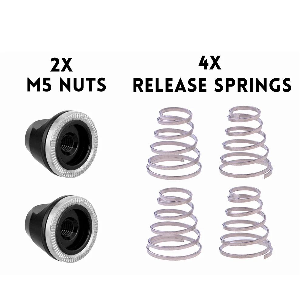 4 Pcs Quick Release Bike Wheel Skewer Spring + 2pcs M5 Nut Screws Nut Axle Bolt For QR Hubs Aluminum Alloy Replacement Parts