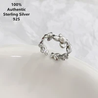 sterling silver pearl floret opening anillo anillos de plata ley 925 mujer adjustable rings jewelry original for women %e3%83%aa%e3%83%b3%e3%82%b0 2022