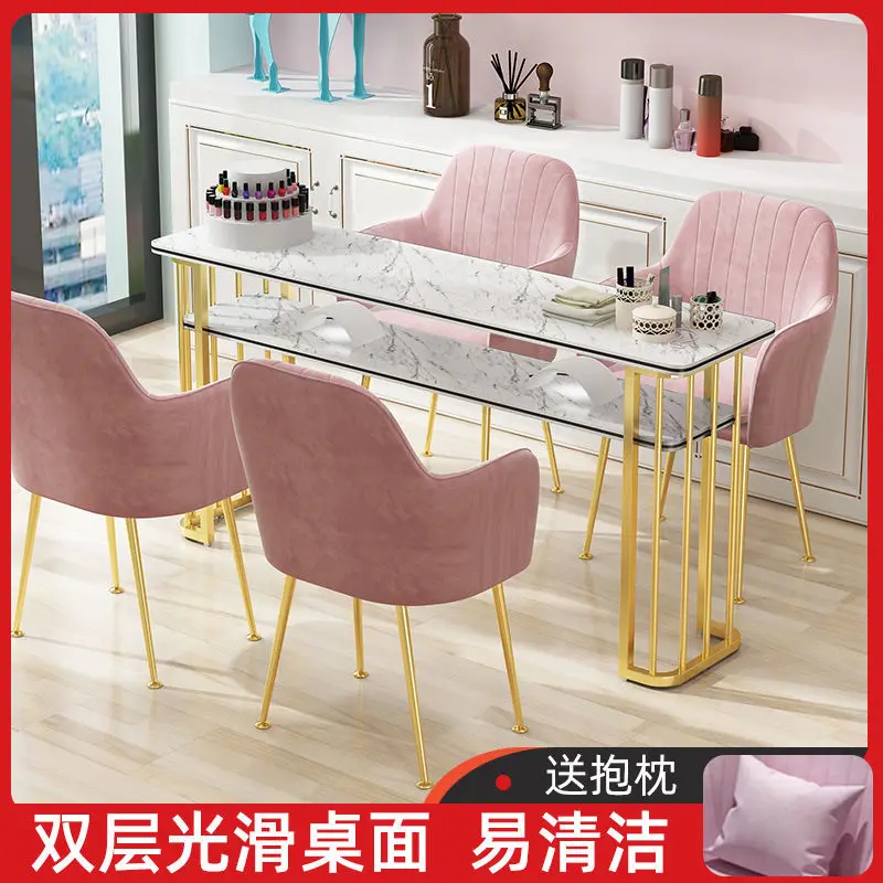 

Economical Manicure Table Table Chair Set Combination Stool Single Double Three-person Workbench Simple Modern Mesa Para Uñas