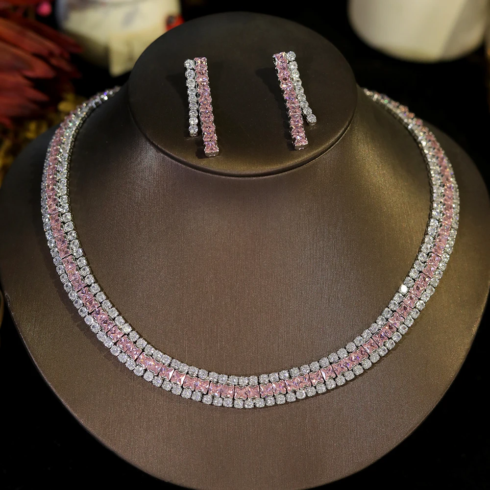 ASNORA свадебное круглое ожерелье с цирконием высококачественный розовый комплект