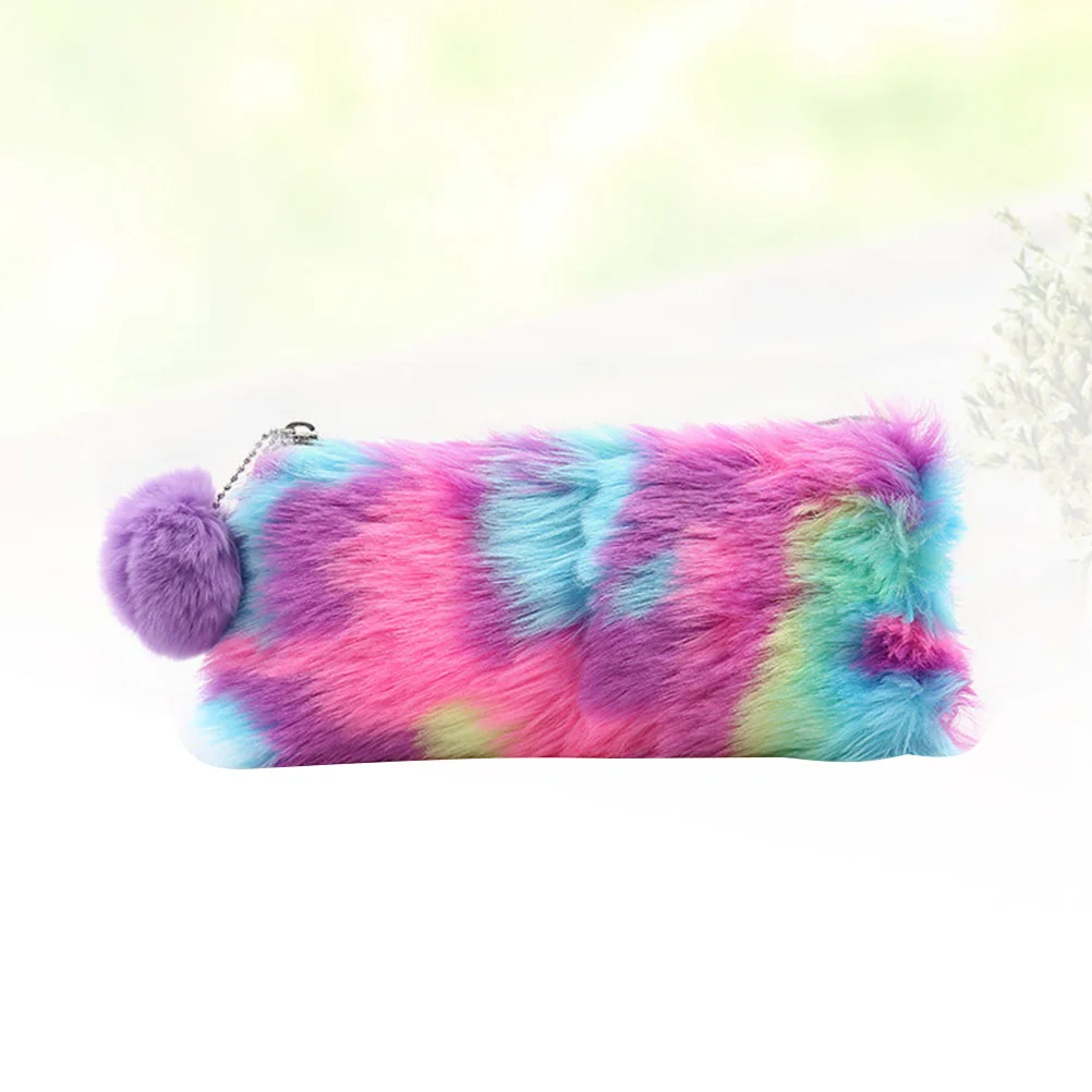 

1pc Pencil Bag Multifunctional Fashionable Fluffy Large Capacity Cosmetic Bag Pencil Box Pencil Case for Students #q