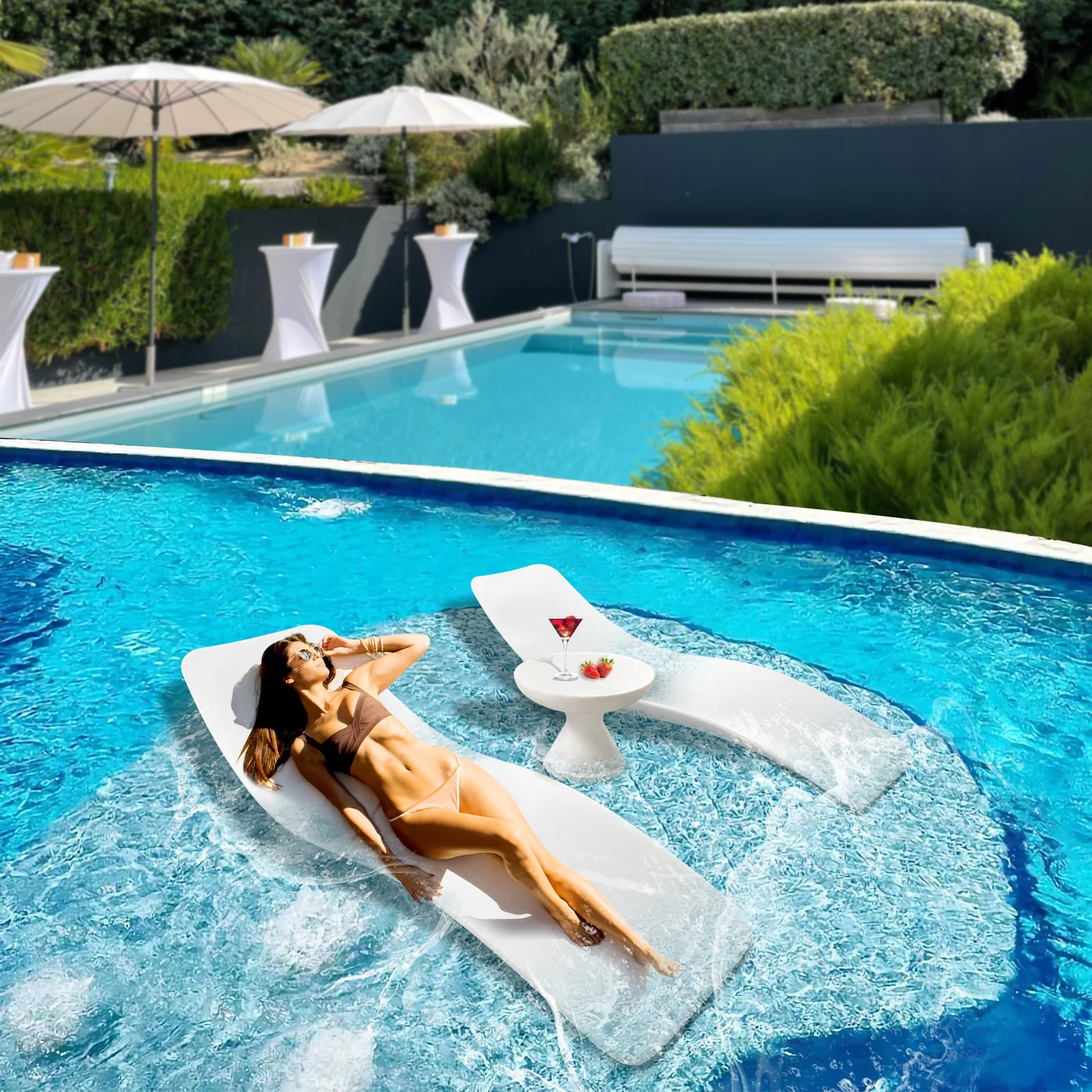 Уличные шезлонги всех типов бассейна-до 9 дюймов в воде водонепроницаемая мебель