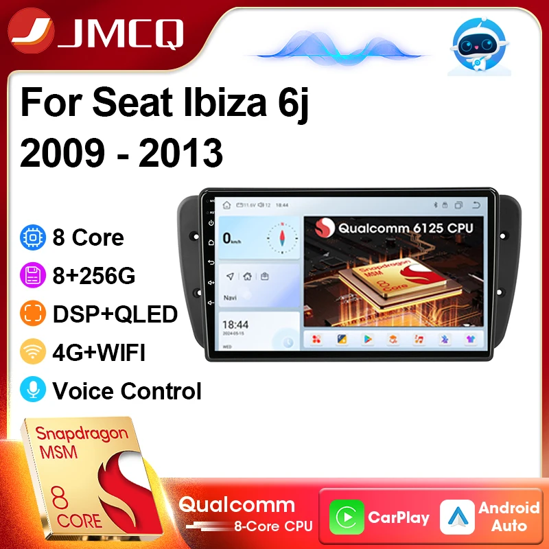 JMCQ 9 дюймов Android 13.0 автомобильный радиоприемник мультимедийный видеоплеер для Seat