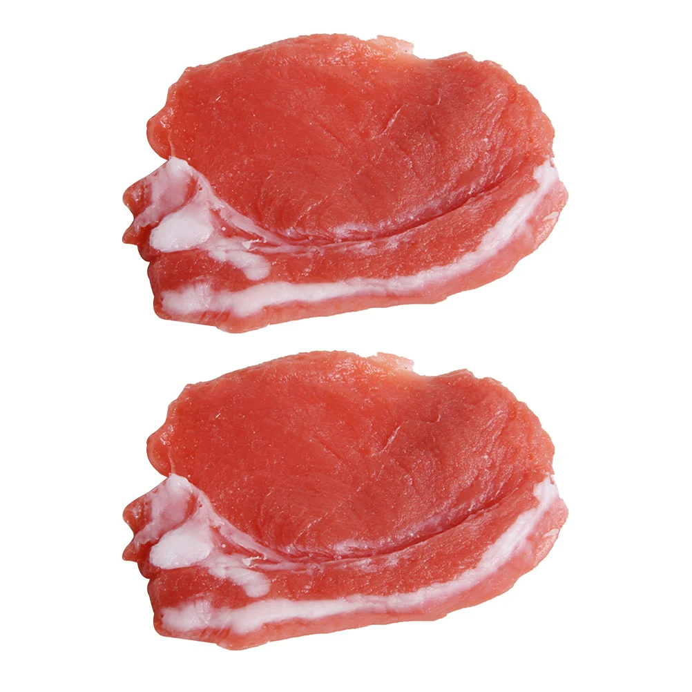 

2 Pcs Imitation Pork Cabinet Display Craft Resin Decor Artificiales Para Food Model Toy Fake