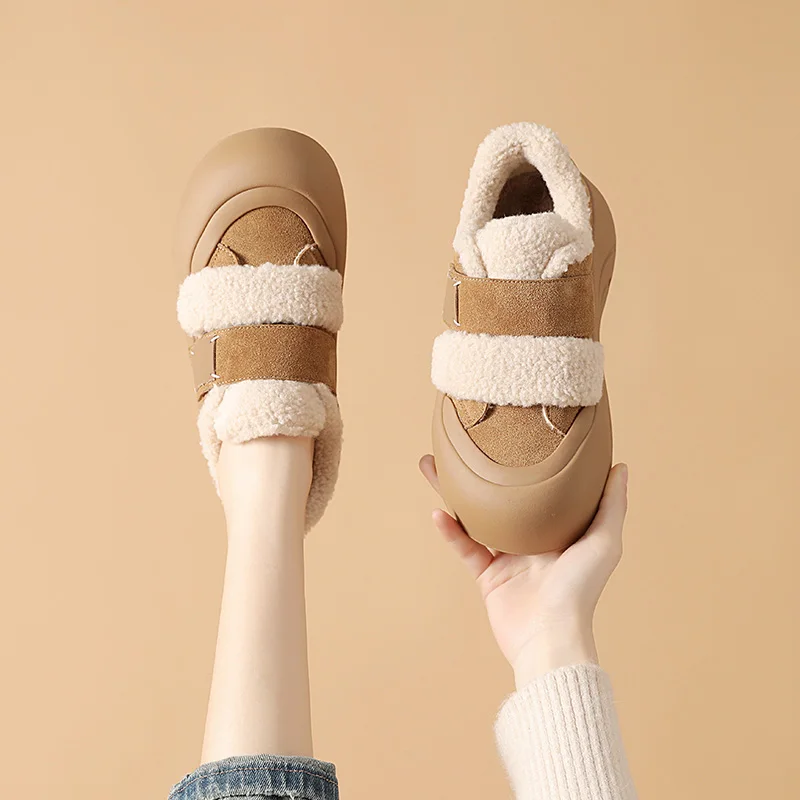 Толстая подошва с круглой головкой все на липучке бархатные утолщенные новинка