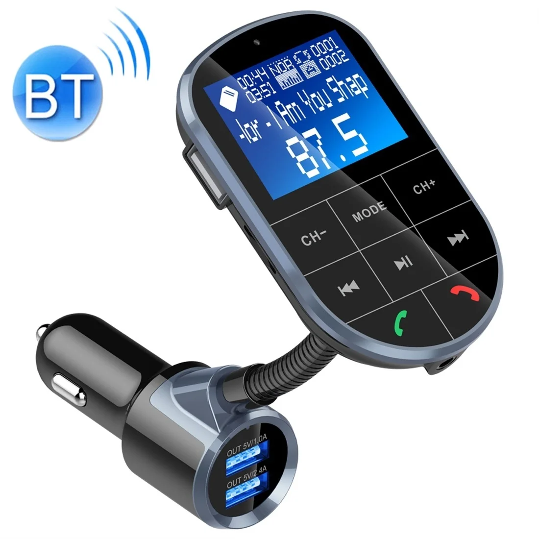 

BC37 двойной USB зарядка Смарт Bluetooth FM передатчик MP3 музыкальный плеер автомобильный комплект, поддержка громкой связи и TF карты и U