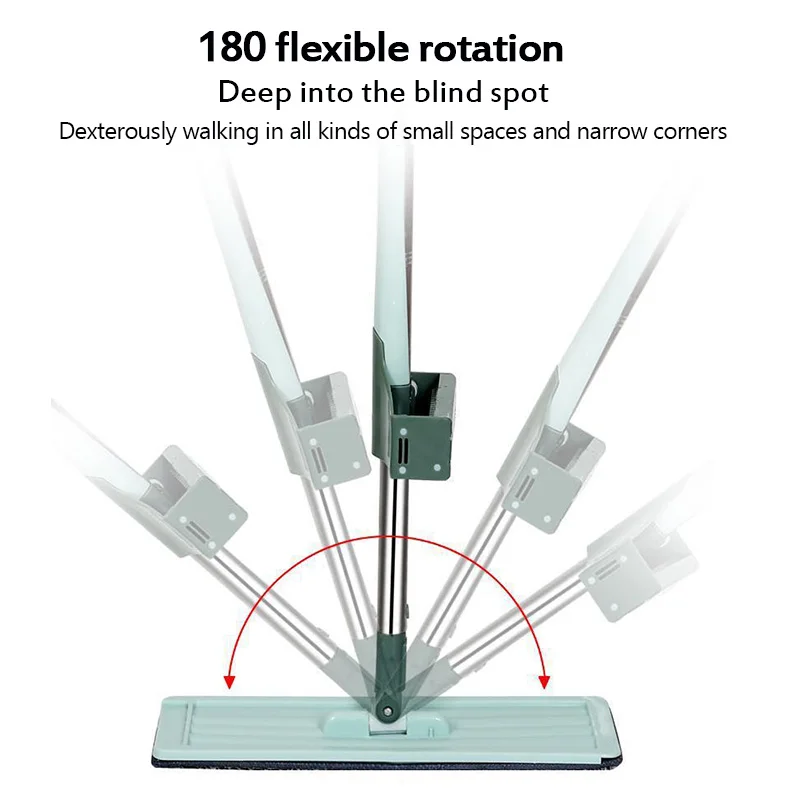 Squeeze Flat Mop Hand-free Wash Head 360 Rotation Lazy Mops With Microfiber Pads Wet Or Dry Floor Cleaning Product | Дом и сад