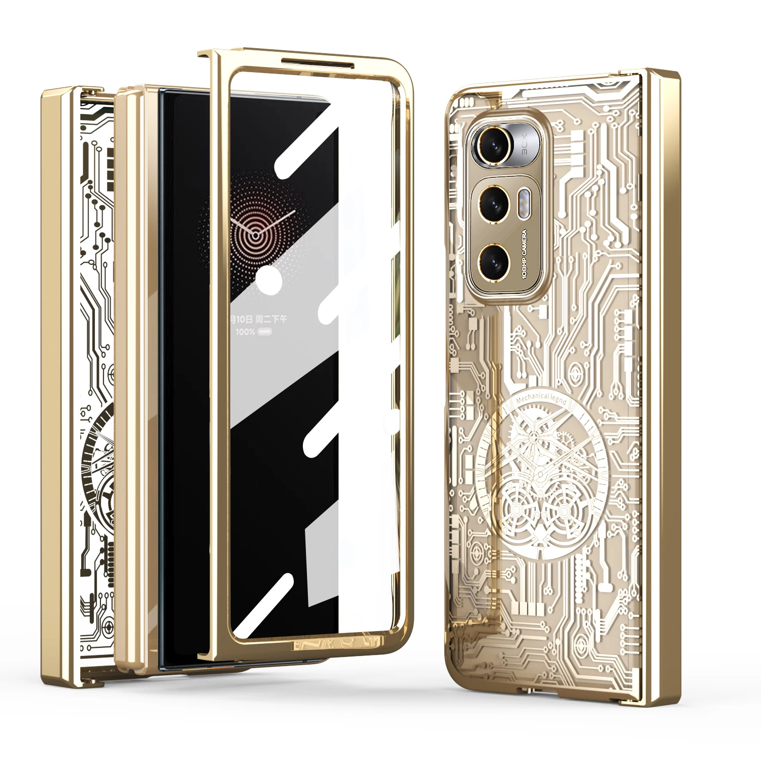 

Transparent Glossy Plastic Case For Xiaomi Mix Fold Hinge Protection Mechanical Wireless Charge Hard Cover Glass Protector Film