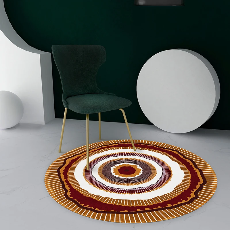

Nordic Round Carpet Personality Modern Round Living Room Carpets Office Round Rugs Ins Style Non-slip Bedroom Rug Room Floor Mat
