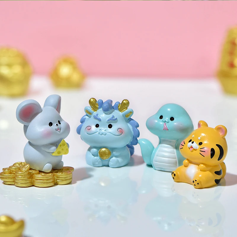 

1 шт., детский мини-кролик, тигр, дракон, животное, ландшафтное украшение, поделки, домашний декор, подарок на день рождения