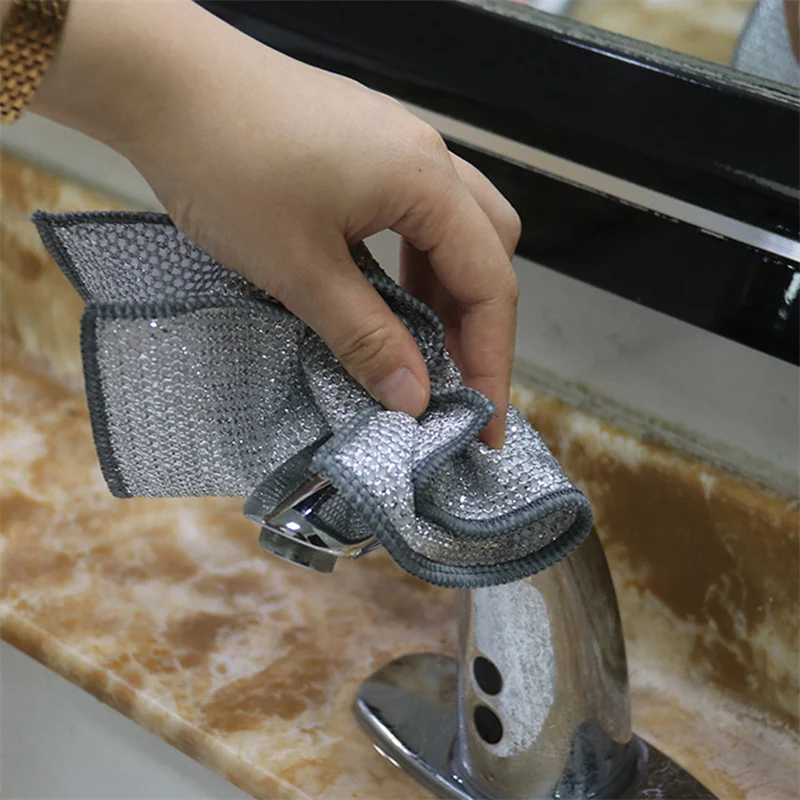 10 Упаковок Волшебной Ткани Для Чистки Двусторонняя Металлическая Проволочная