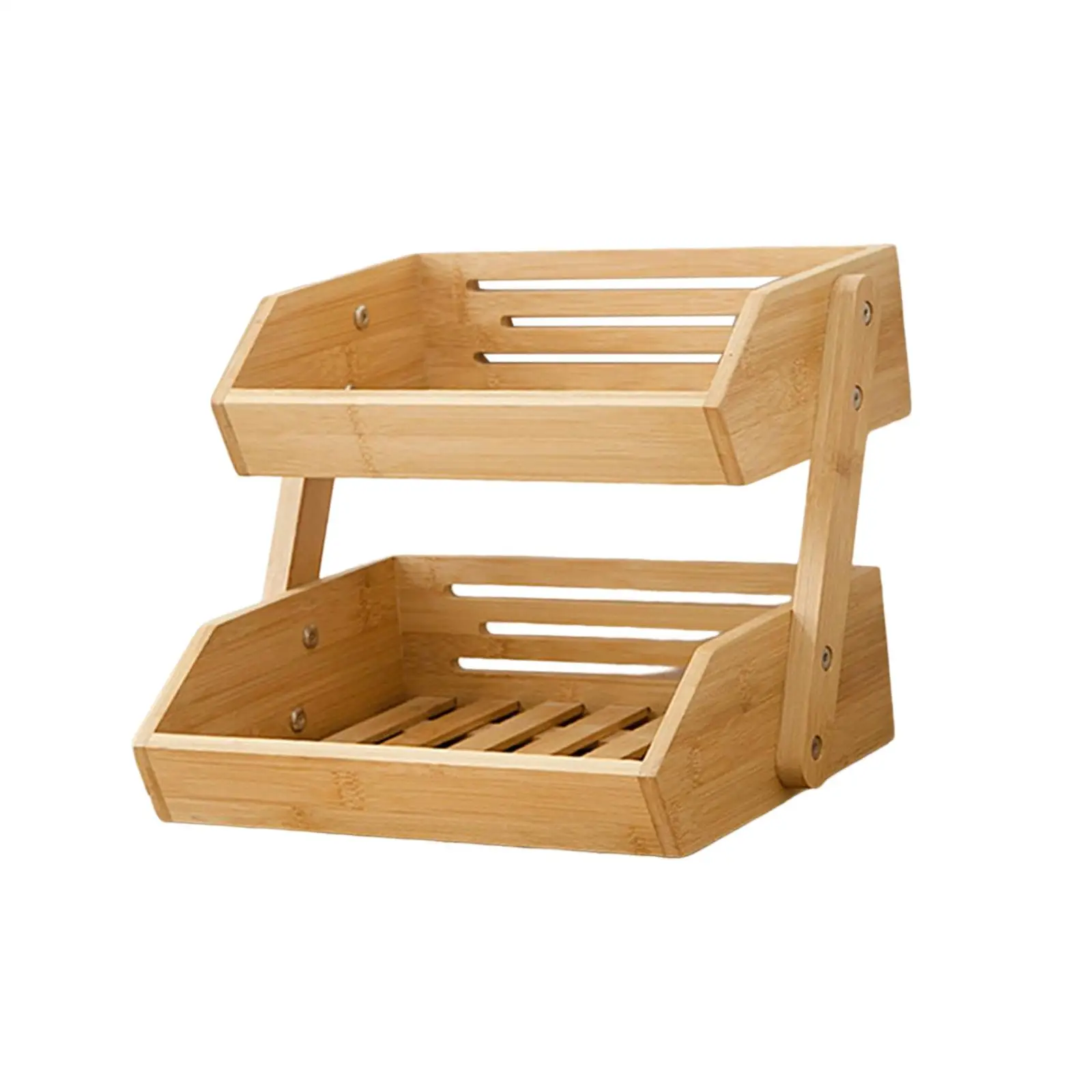 

Fruit Storage Basket Sundries Household Countertop Wooden Bowl Organizer