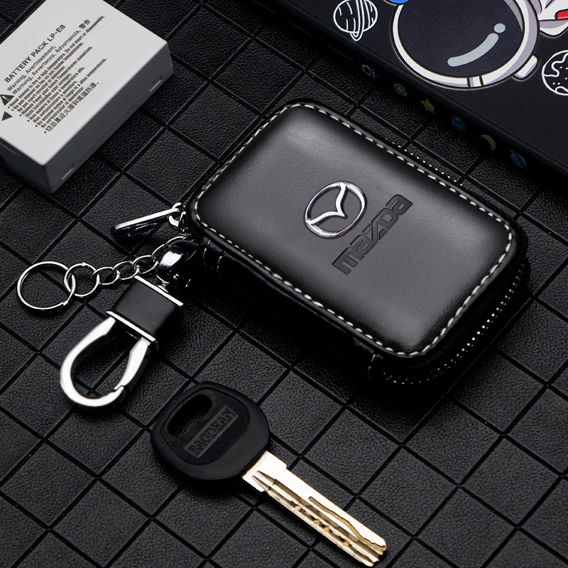 

Mazda Logo Car Styling Accessories Leather Key Wallet Car Key Case For Mazda Atenza Axela CX4 CX5 Auto Interior Decoration