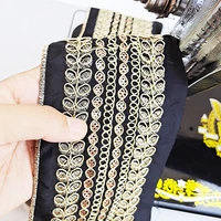 9cm wide ethnic style gold strand embroidery webbing handmade diy clothing dress skirt hem cuff neck accessories