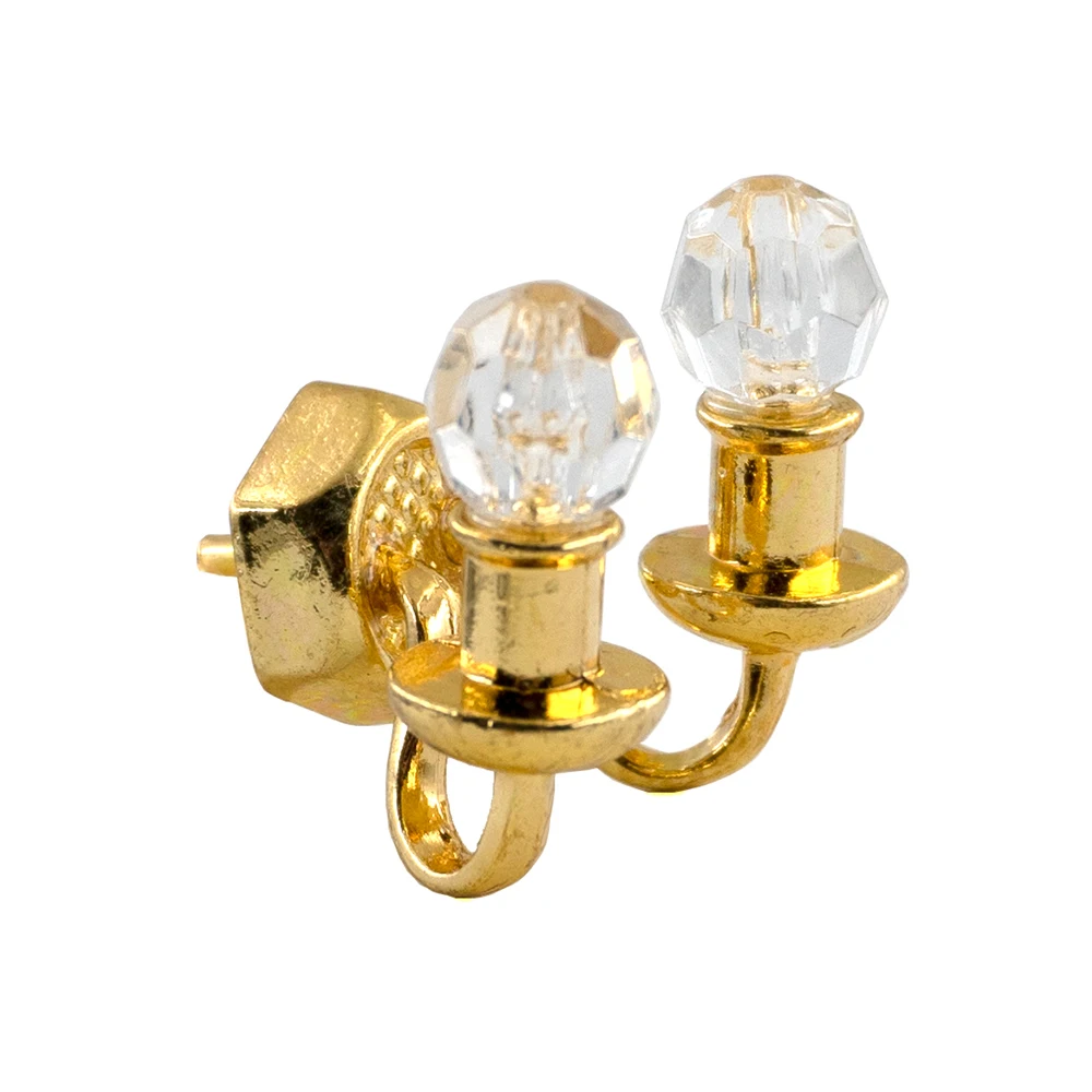 

1Pcs 1/12 Doll House Miniature Double Head Wall Lamp Simulation Lamp Model Toy Mini Furniture Decorate Dollhouse Accessories