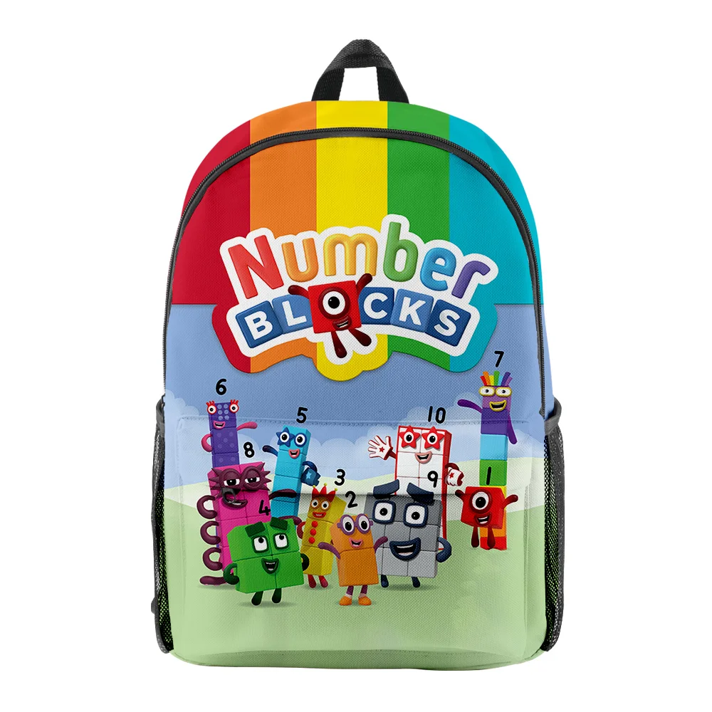 

3D Numberblocks Anime Backpack Kids Primary Middle School Students Boys Girls Schoolbag Multifunctional Notebook Laptop Backpack