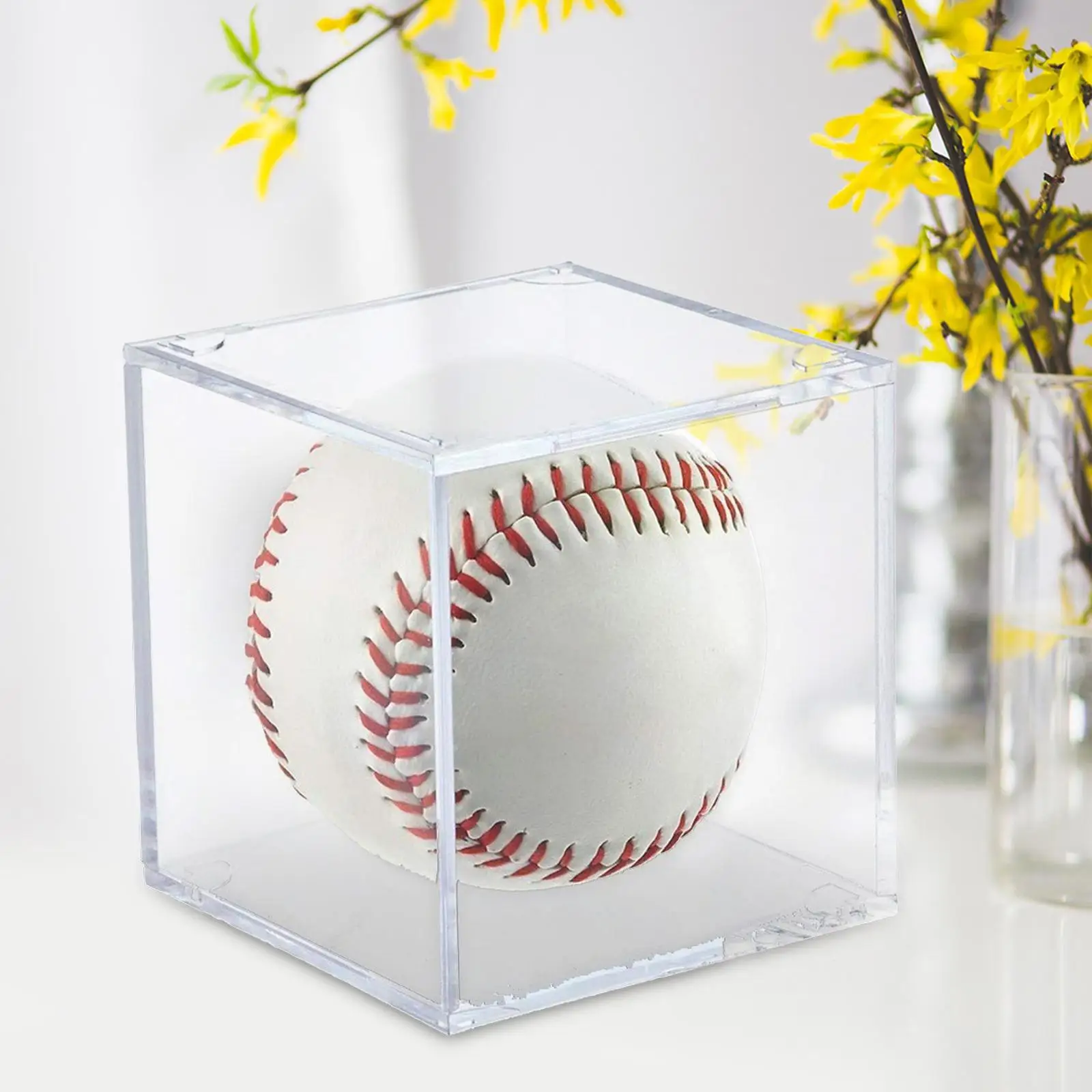 

Clear Acrylic Baseball Box Storage Box 8cm Dustproof Cube Baseball Holder