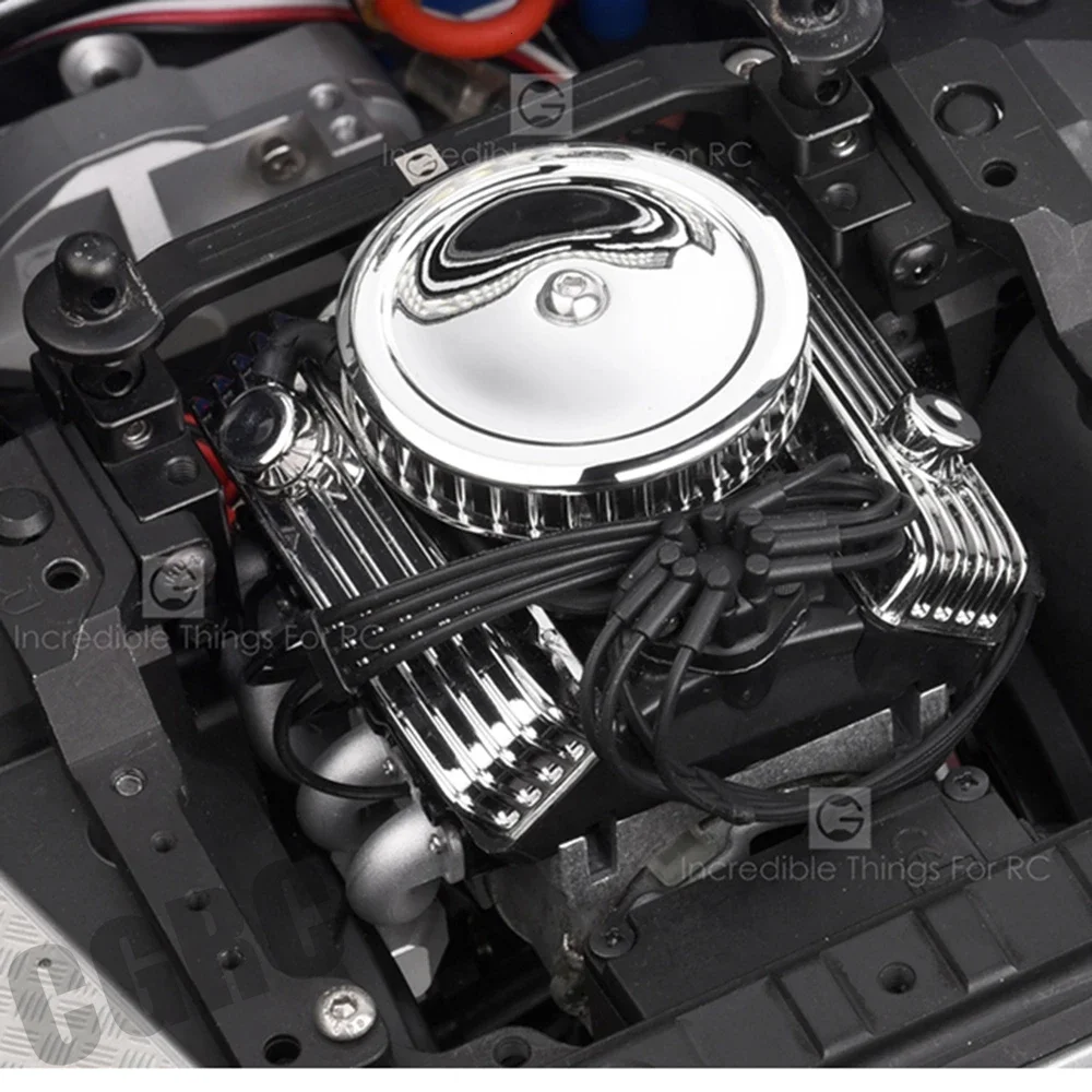 Классический радиатор вентилятора двигателя с имитацией двигателя V8 F82 для 110 RC гусеничного автомобиля Traxxas TRX4 SCX10 Rc4wd D90 VS4 Обновление (art.: 3a35e94d0e6) - 3a35e94d0e6