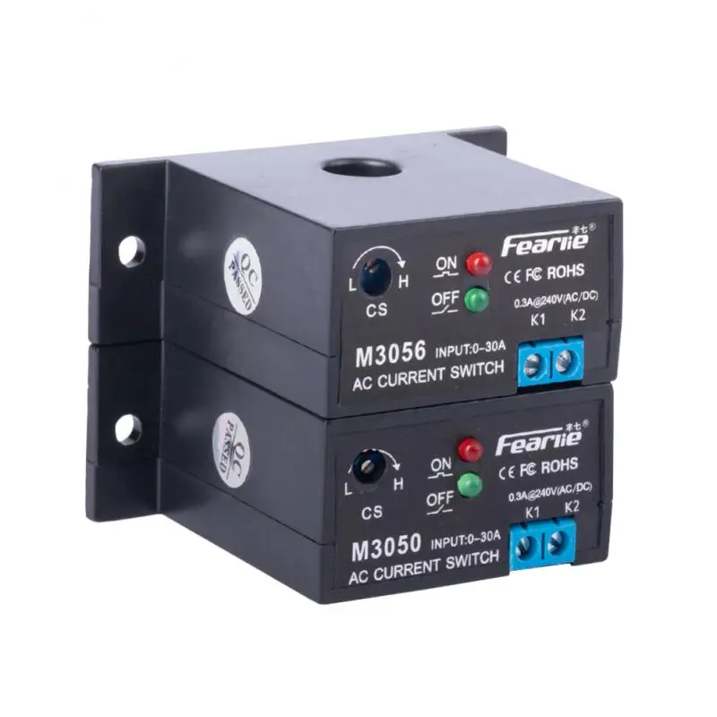 

2022 Current Detection Switch Induction Relay Adjustable Current 0.3A 240VAC/DC Self-Powered Sensing Switch Normally Open/Close