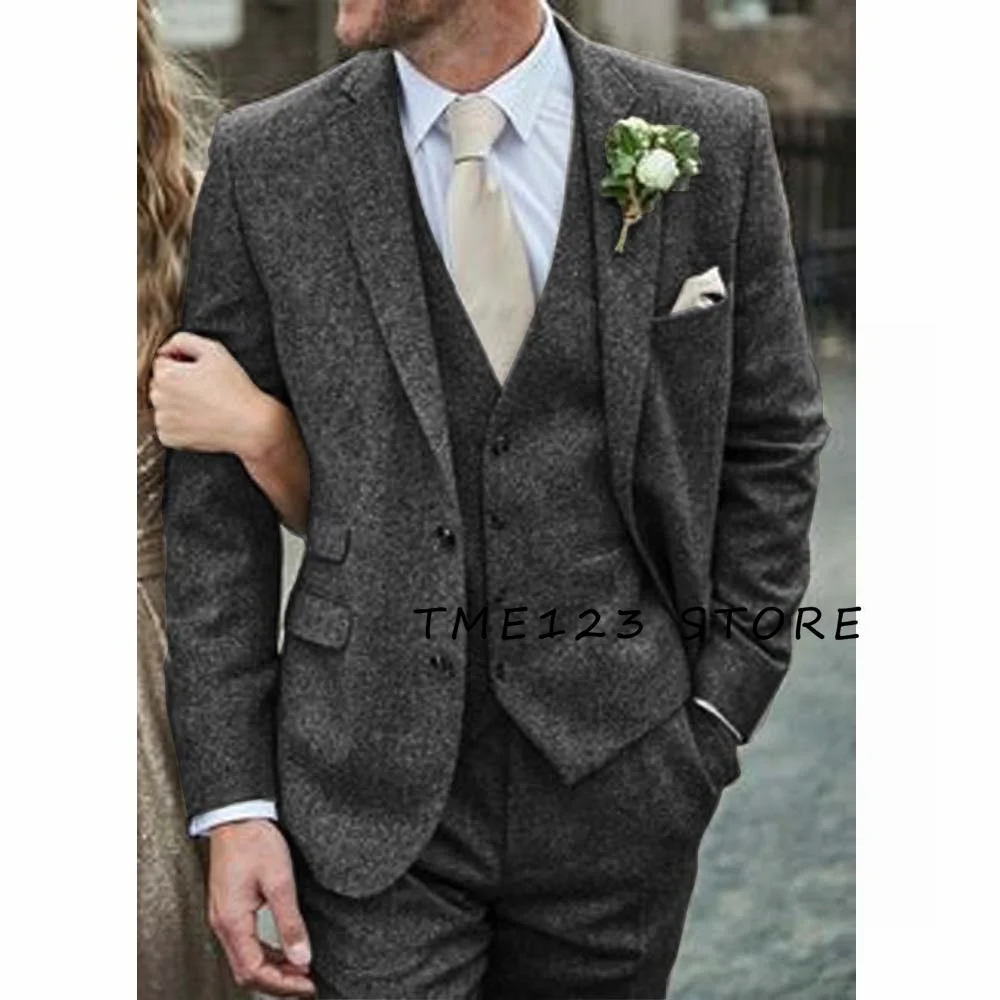 

Party Costume Men Black Suits for Wedding 202 3 Piece Suit Man Luxury Clothing Pants Sets Groom Dress Mens Formal Wear Elegant