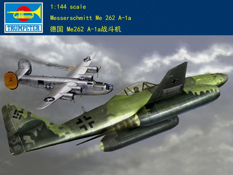 Trumpeter 01319 Messerschmitt Me262 A-1a Aircraft комплект модели самолета 1/144 Scale