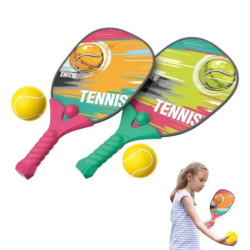 

Kids Tennis Racket Beginner Outdoor Sports Funny Indoor Badminton Ball Durable Beach Toy Training Kindergarten Tennis Racket Set