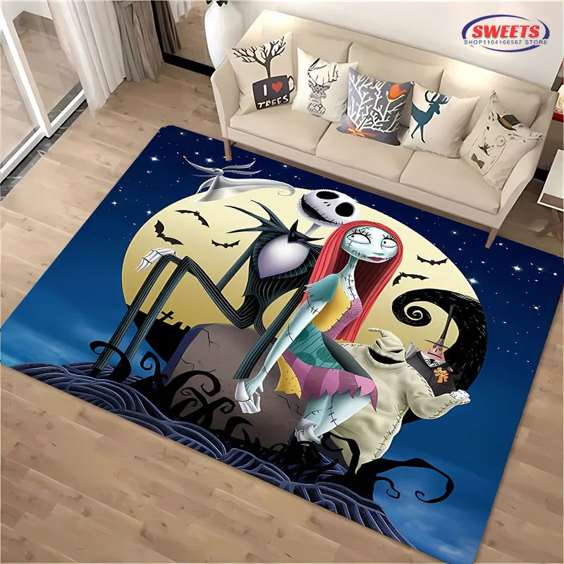 3D HD Cartoon Rug Sku11 Jack in Christmas Living Room Carpet Tapete for Bedroom Sofa Doormat Decor Kids Non-slip Floor Mat Gift