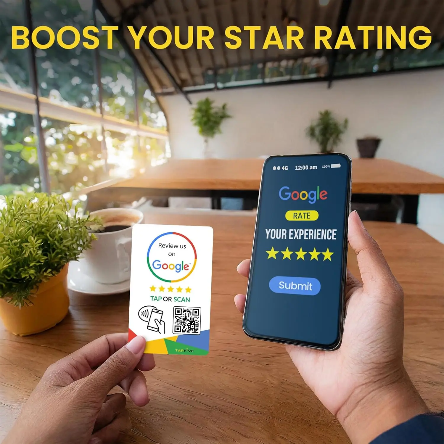 Оставьте Отзыв на карту Google Tap QR-код фотография готовая к автоматической