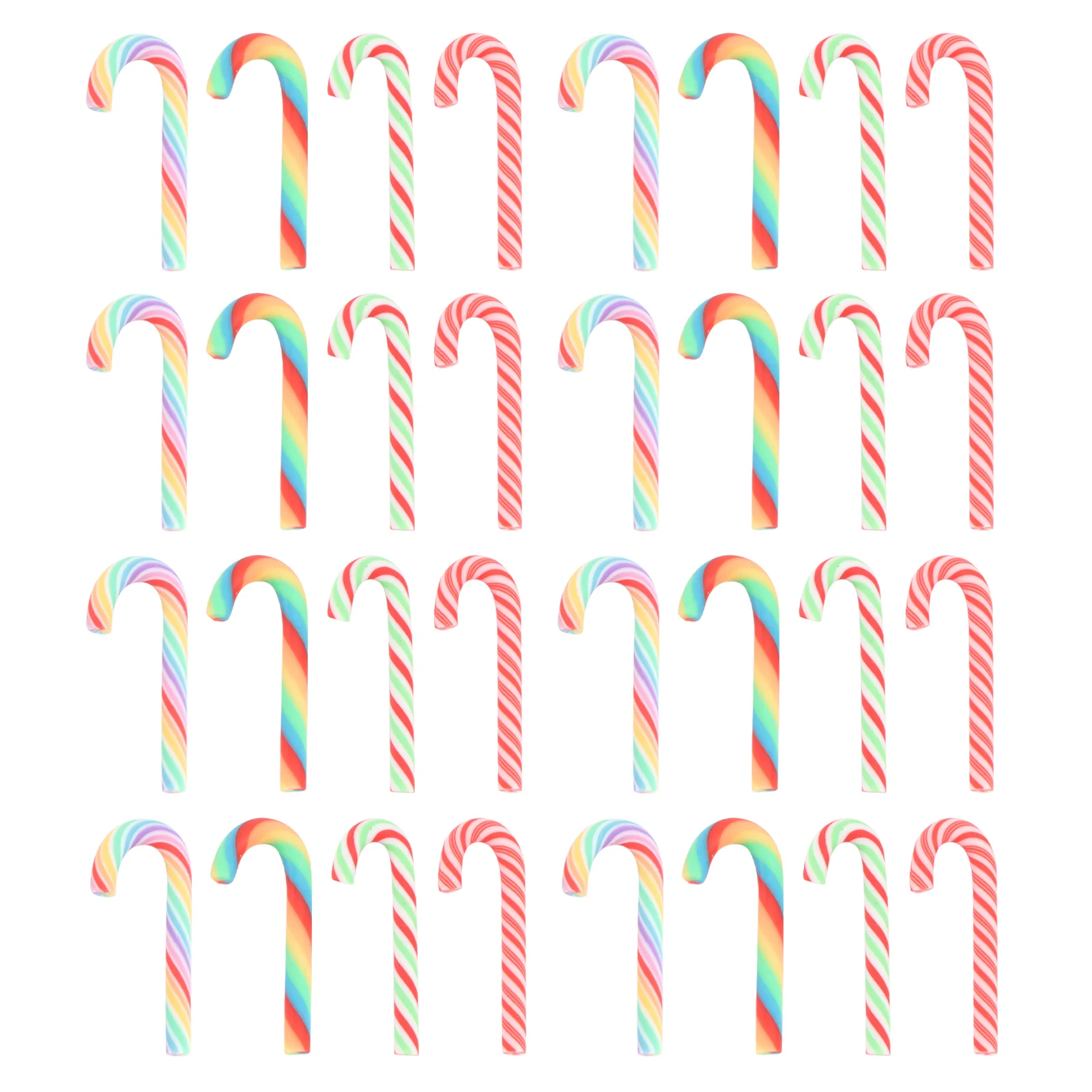 

40Pcs Colorful DIY Case Accessory Christmas Resin Embellishments Artificial Candy Canes Candy Cane Charms