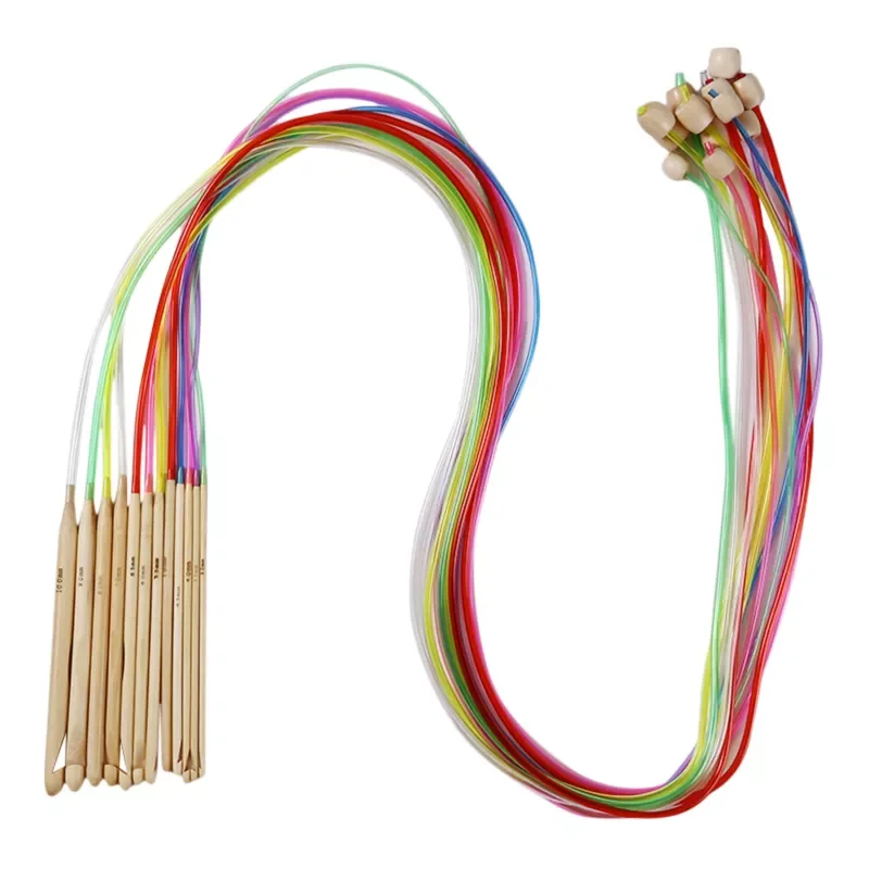 

NEW Bamboo Flexible Afghan Tunisian Carpet Crochet Hooks Needles