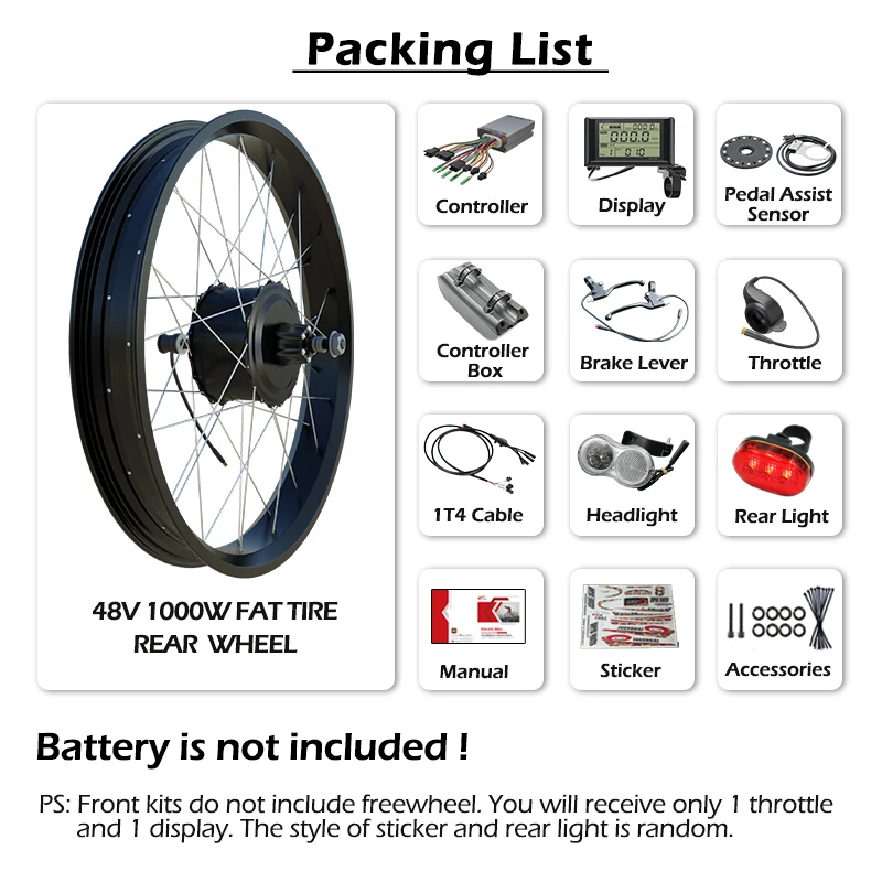 Электровелосипед с передним и задним мотором 48 В 1000 Вт 2000 20 дюймов 26 4 0 дюйма |