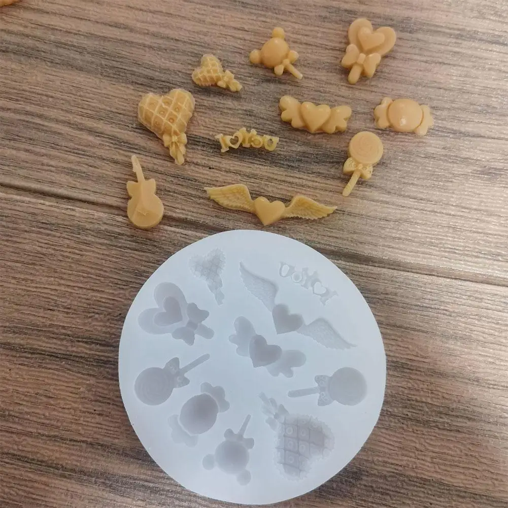 

Angel Love Ice Cream Lollipops Silicone Mold Aromatherapy Plaster Clay Epoxy Baking Decoration Tools