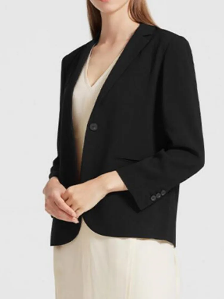 

Women Suit Notched Single Button Commuter Blazer