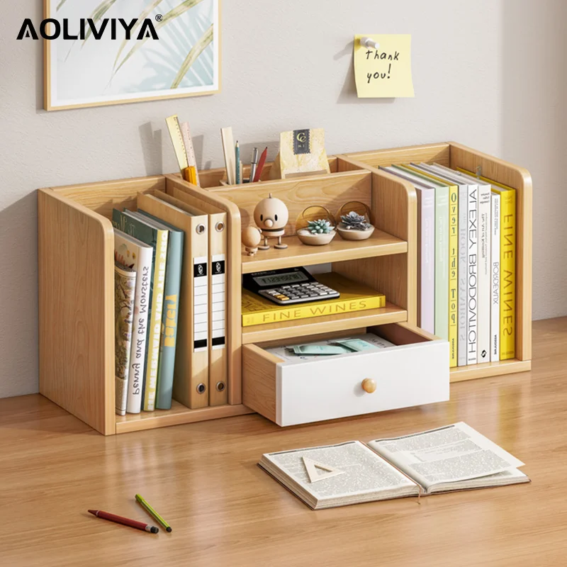 

AOLIVIYA Bookshelf Desktop Desk Rack Small Student Organize File Rack Office Desk Storage Rack Bookcase ShuangHong 2023